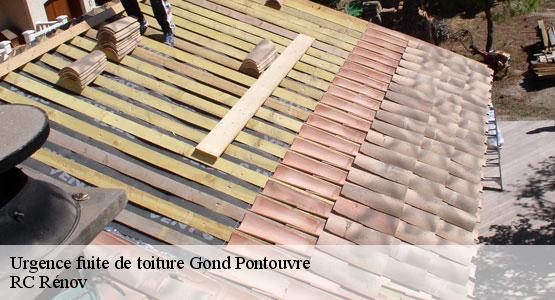 Urgence fuite de toiture  gond-pontouvre-16160 RC Rénov